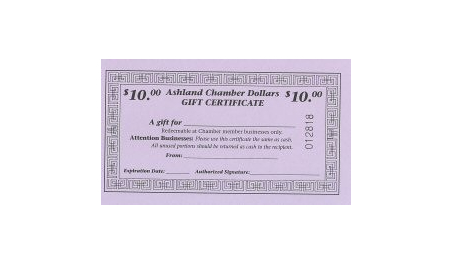 $10.00 Chamber Dollars