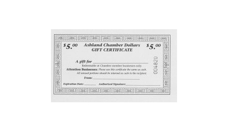 $5.00 Chamber Dollars